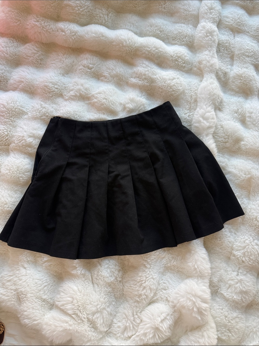 Black Pleated Mini Skirt - Women